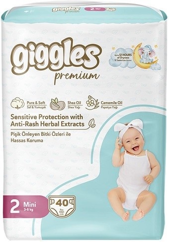 Підгузки дитячі Giggles Premium 2 Mini 3-6 кг 40 шт
